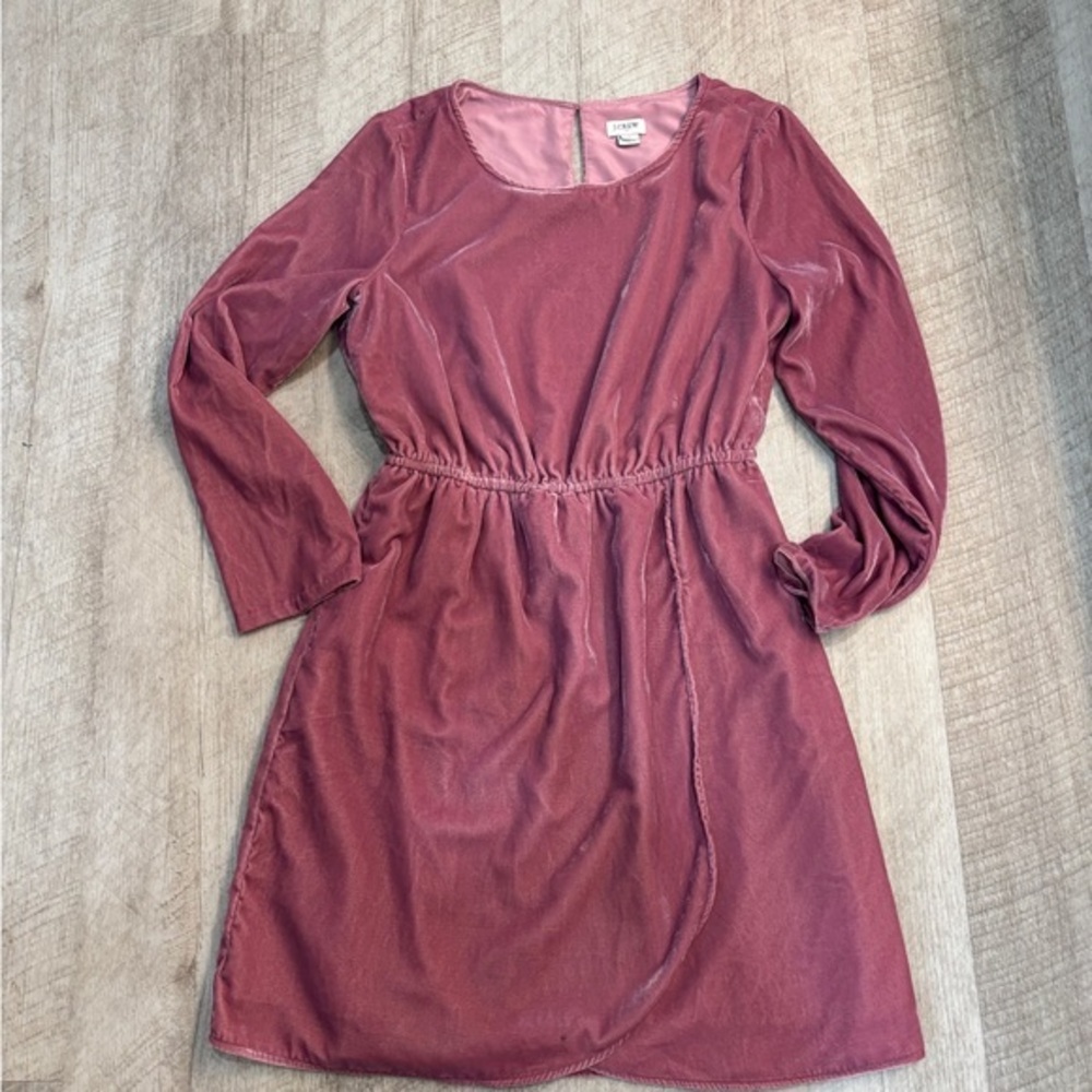 J. Crew Pink Long Sleeve Tulip Dress with Scoop Neck